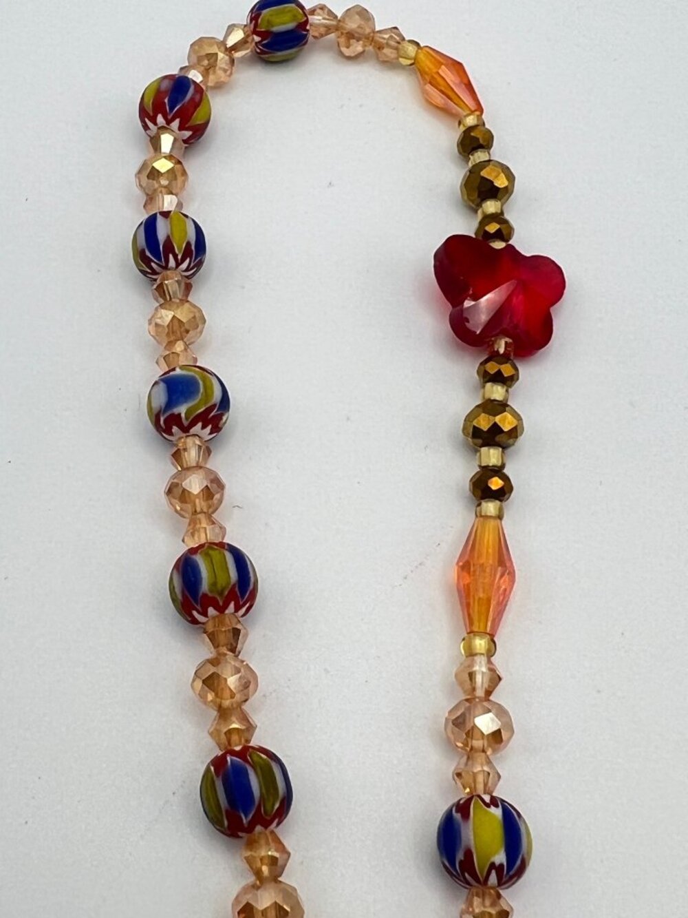Lot Of 3 Glass Clay Bead Necklaces Multicolor 27" Handmade Boho Festival Layer - Picture 9 of 16